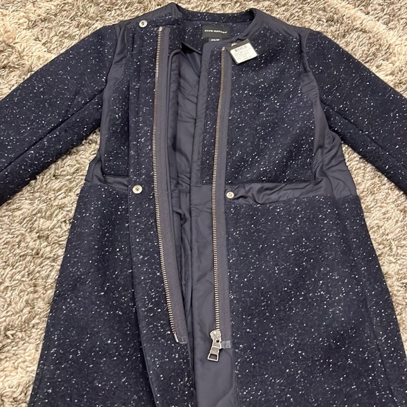 Club Monaco Mixed Media Quilted Navy Blue XXS NWT - Picture 3 of 4